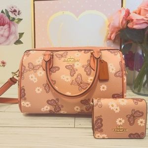 Coach Rowan Satchel Butterfly with Wallet on a chain